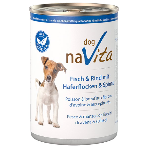 Bild von Fisch & Rind mit Haferflocken & Spinat 400g
