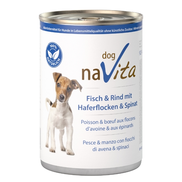 Bild von Fisch & Rind mit Haferflocken & Spinat 400 g